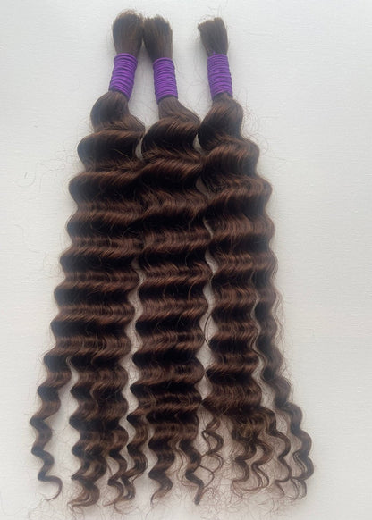 3 Bundles Brazilian Human hair Bulk 10A for boho Braids 150g