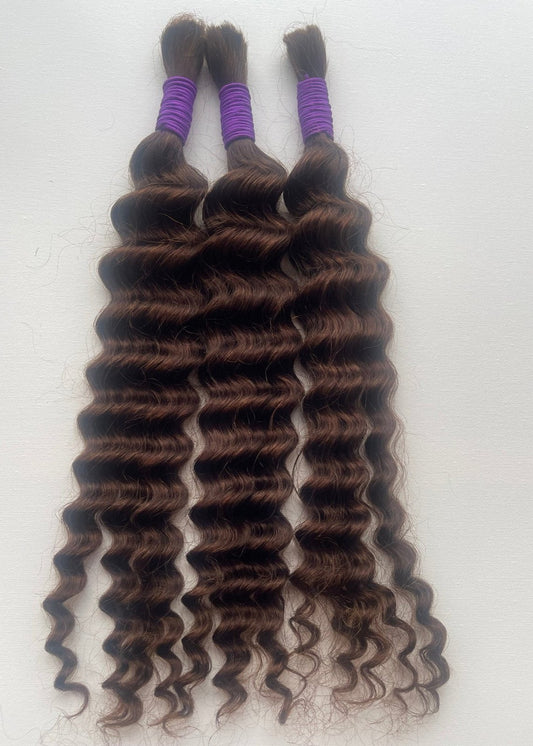 3 Bundles Brazilian Human hair Bulk 10A for boho Braids 150g